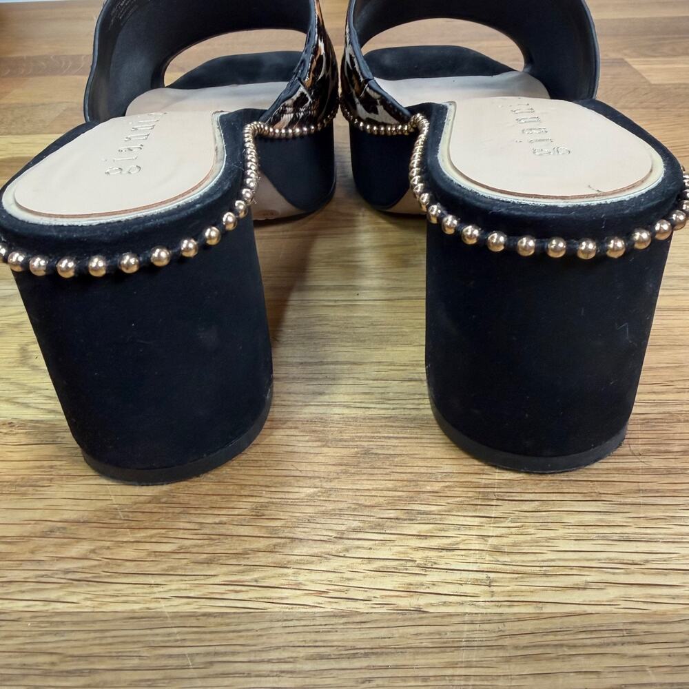 Gianni Bini Womens 6 Calfhair Leopard Platforms Sandals Studded Block Heels Shoe - Picture 10 of 11